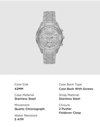 Michael Kors - Lexington Silver Chronograph Watch
