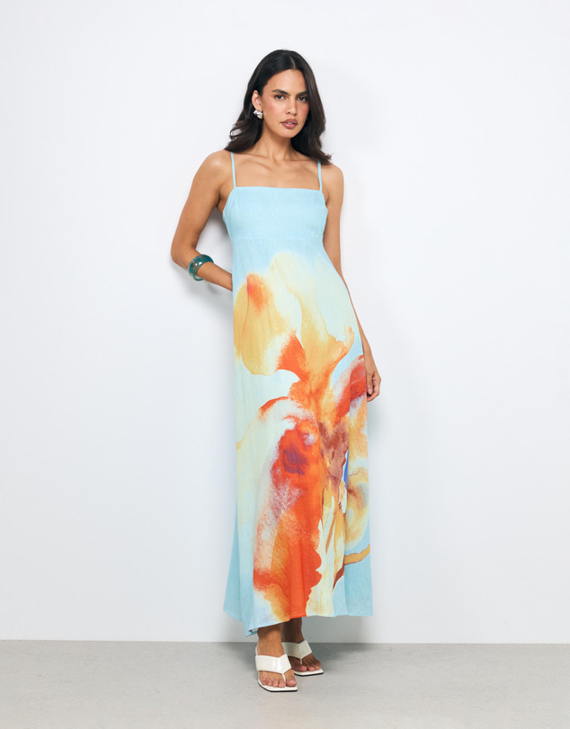 AERE - Iona Linen Midi Dress
