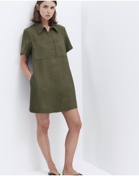 UNISON - Collared Linen Utility Dress