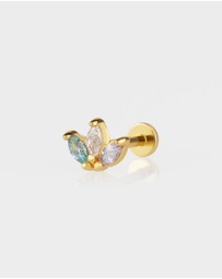 Wanderlust + Co - Trio Marquise Rainbow & Gold Flat Back Earring