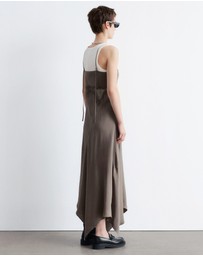& Other Stories - Asymmetrical Satin Slip Midi Dress