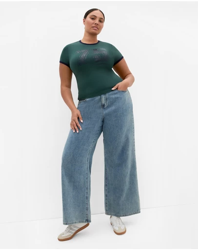 City Chic - Micro Score Print Tee