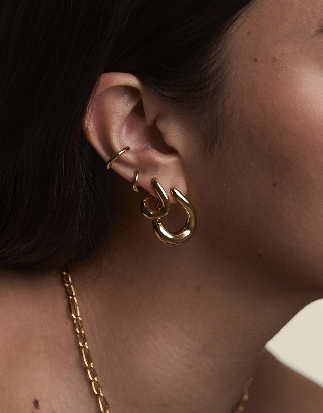 Astrid & Miyu - Molten 18ct Gold Plated Hoops