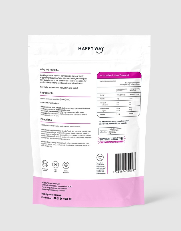 Happy Way - Unflavoured Marine Collagen Powder