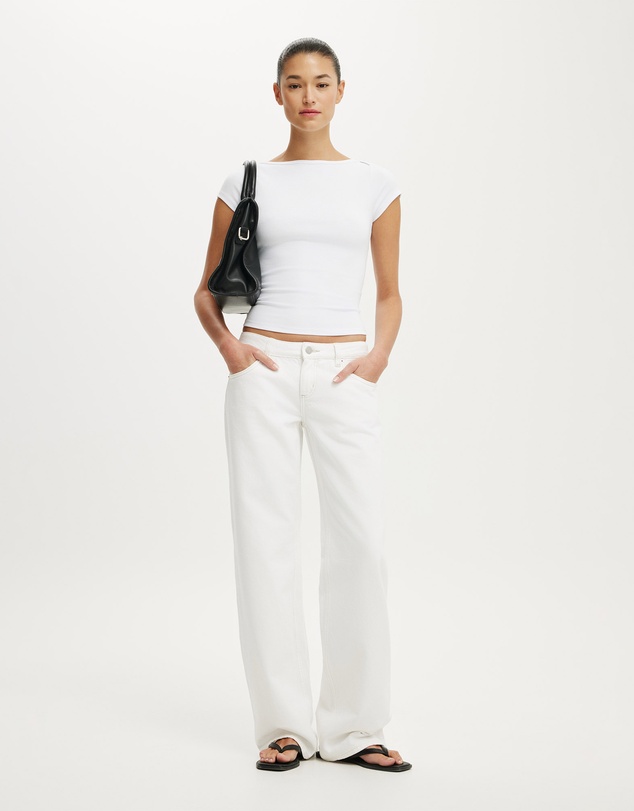 Cotton On - Boatneck Cap Sleeve Tee