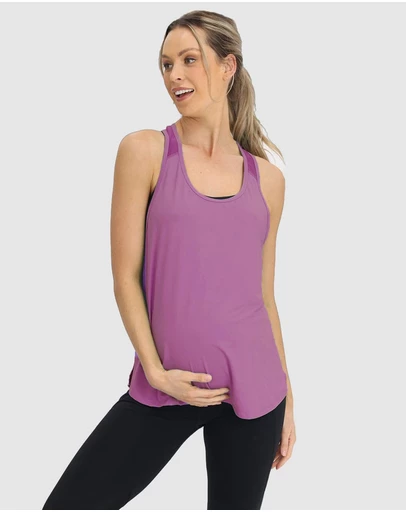 Angel Maternity - Maternity Gym Tank Top in Purple