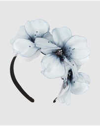Max Alexander - Large Blue Flower Headband Fascinator