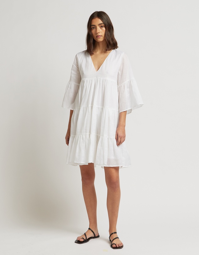 FRIEND of AUDREY - Run Free Tiered Ramie Dress