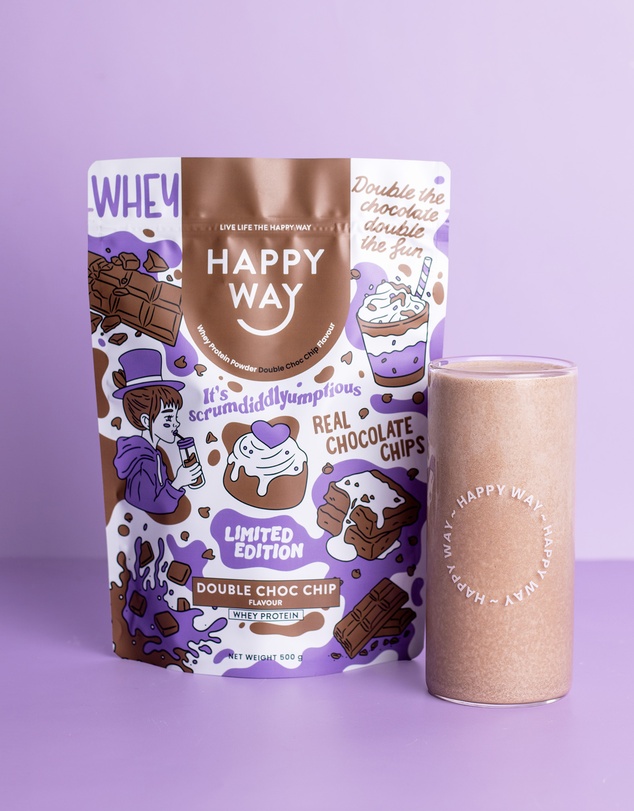 Happy Way - Double Choc Chip Whey Protein 500g