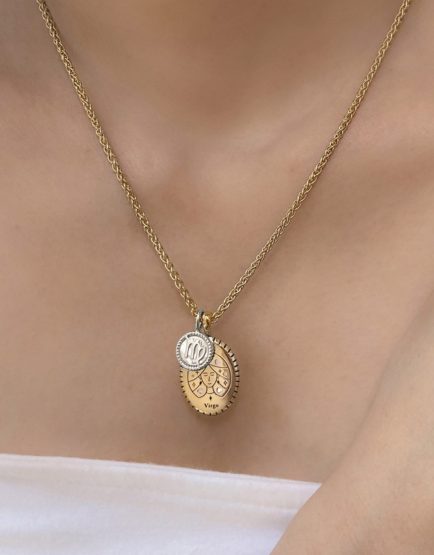 Wanderlust + Co - Virgo Zodiac Mother of Pearl 925 Sterling Silver Pendant