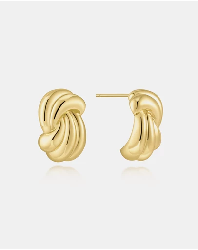 Ania Haie - Gold Ripple Twist Stud Earrings