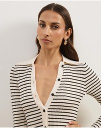Atmos&Here - Jacie Long Sleeve Knit Stripe Dress