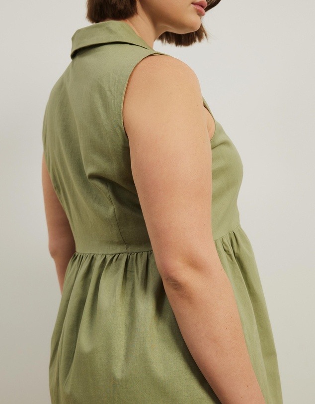 Atmos&Here Curvy - Riley Linen Blend Midi Dress