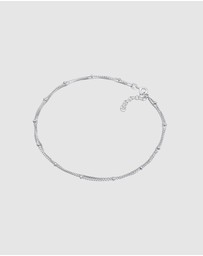 Elli Jewelry - Anklet Layer Look Ball Links in 925 Sterling Silver