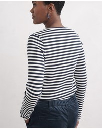 Seasalt - Seasalt Cornwall Navy Gorse Lane Rib Top