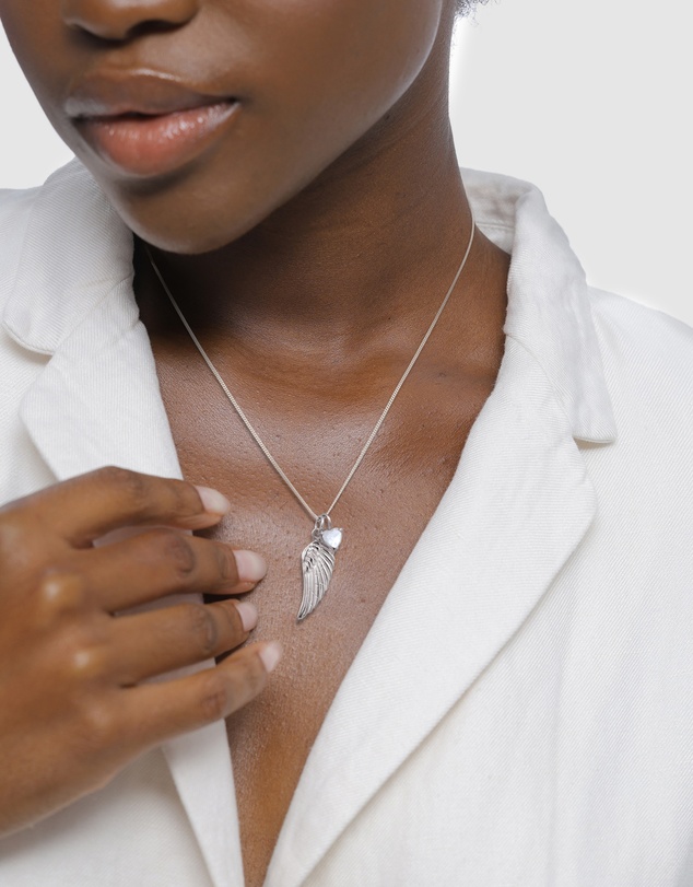 Elli Jewelry - Necklace Crystal Feather 925 Sterling Silver