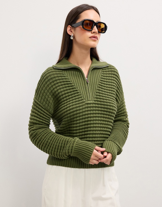 The Fated - Ellie Half Zip Knit Jumper
