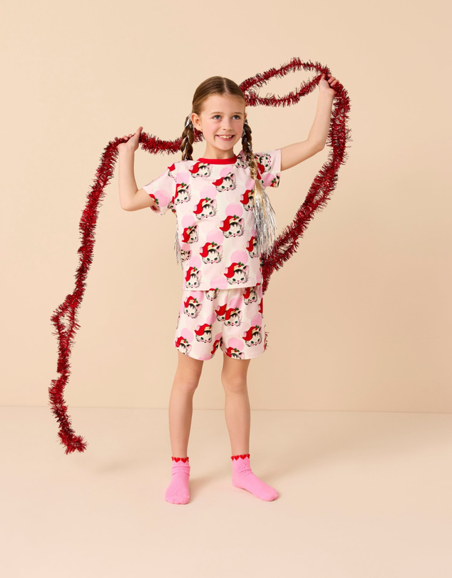 Rock Your Kid - Signature PJ Set in Cream Pink