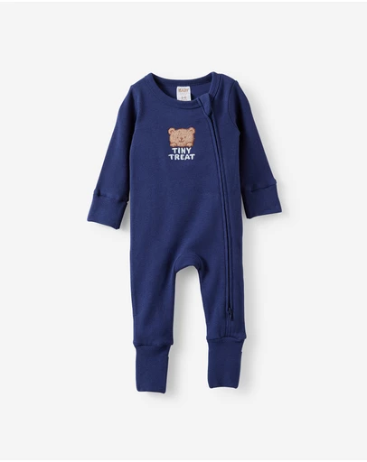 Cotton On Kids - Growie Long Sleeve Zip Romper