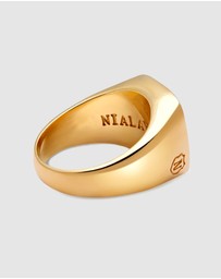 Nialaya Jewellery - Gold Signet Ring with Blue Lapis