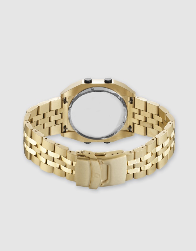 Maxum - Raglan Tide Watch - Gold Case, Black Dial & Gold Stainless Steel Strap