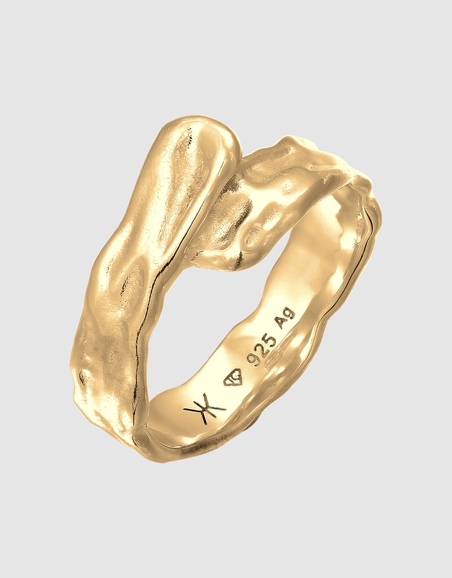 Kuzzoi - ICONIC EXCLUSIVE - Organic Band Ring in Gold-Plated 925 Sterling Silver