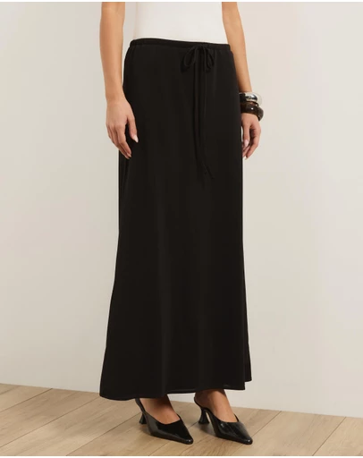 Atmos&Here - Luna Jersey Column Maxi Skirt With Tie
