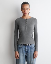 COS - Long-Sleeved Henley Top