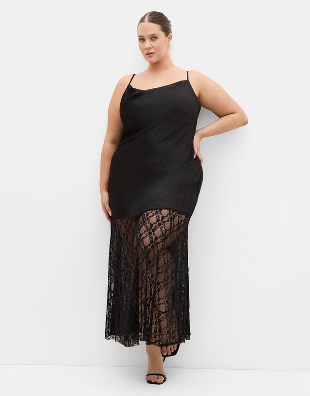 City Chic - Lilly Slip Lace Hem Maxi Dress