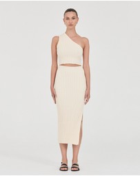 FRIEND of AUDREY - The Cotton Rib Midi Skirt