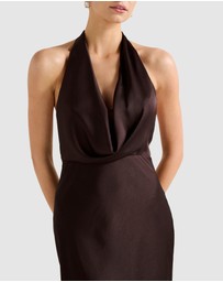 Forever New - Becca Cowl Halter Neck Satin Gown