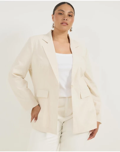 Atmos&Here Curvy - Harper Linen Blend Blazer