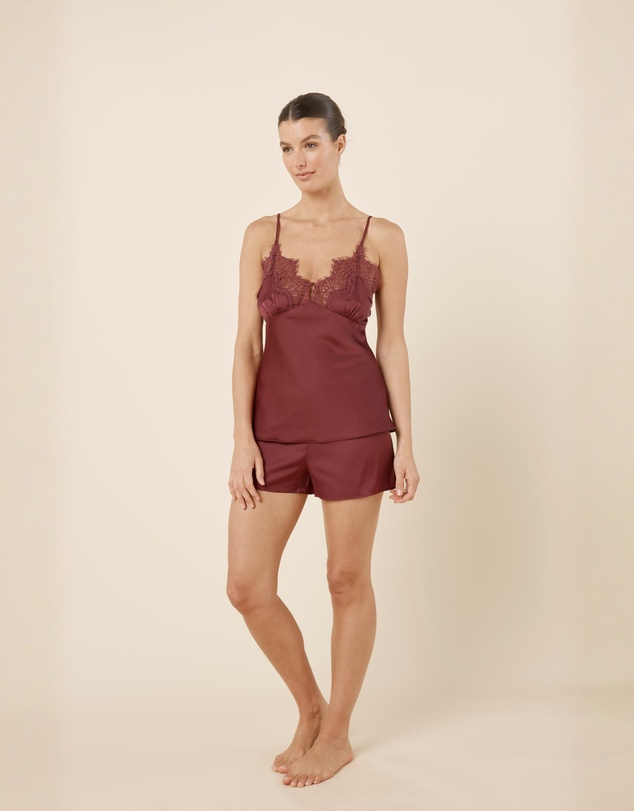 Gingerlilly - Heather Silky Satin Cami and Short Set