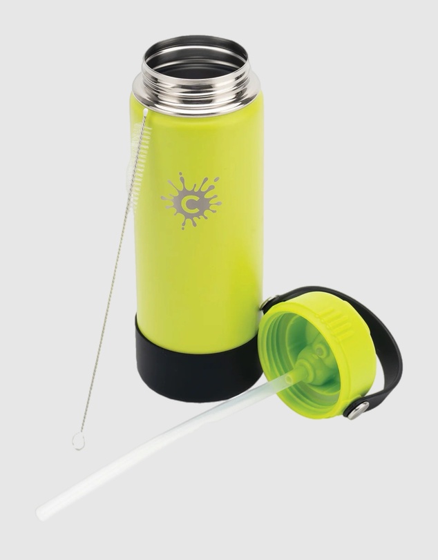 Tolu Australia - 750ml Reusable Yellow Green Water Bottle with Straw Lid