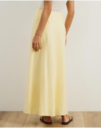 Atmos&Here - Celina Linen Blend Midi Skirt