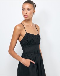 AERE - Gracelyn Linen Midi Dress