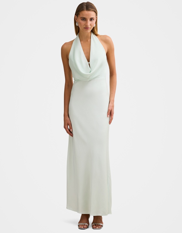 Forever New - Becca Cowl Halter Neck Satin Gown