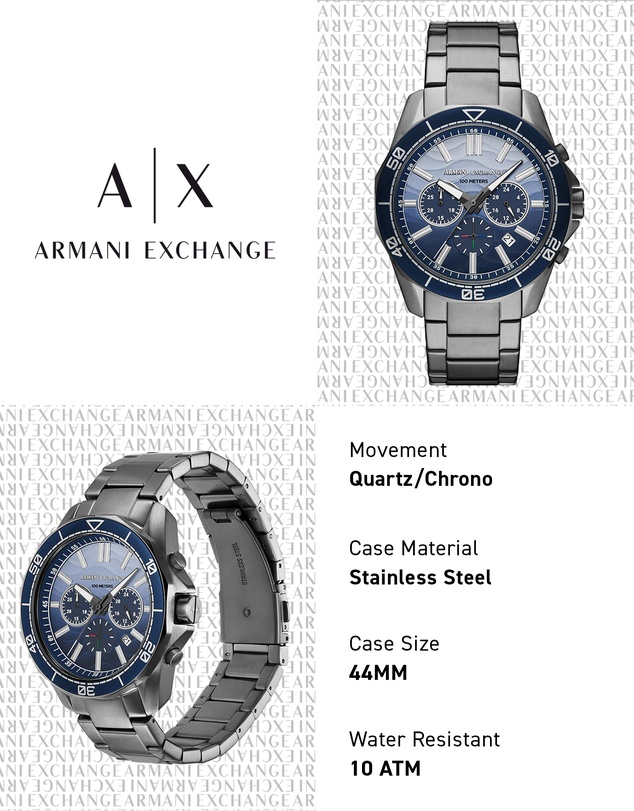 Armani Exchange - Gun-Metal Chronograph Watch