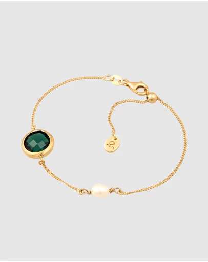 Elli Jewelry - Bracelet Quartz Circle 925 Sterling Silver Gold-Plated