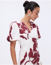 Revibe - Repaired Minima Esenciales Amaya Puff Sleeve Maxi Dress - AU 14