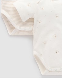 Purebaby - 2 Pack Short Sleeve Bodysuit - Babies