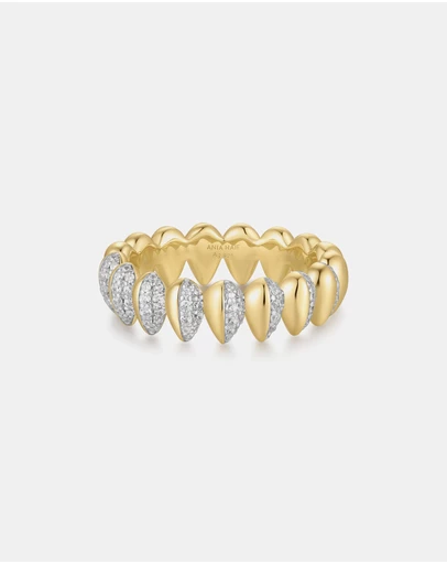 Ania Haie - Ania Haie Two-Tone Sparkling Puffy Spike Ring