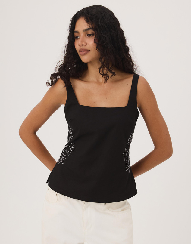 Atmos&Here - Flora Cotton Top With Embroidery