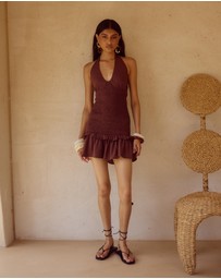 Seven Wonders - Fleur Shirred Halter Mini Dress