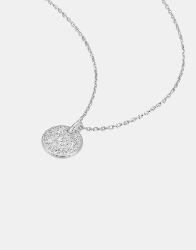 Ania Haie - Silver Large Pave Disc Necklace