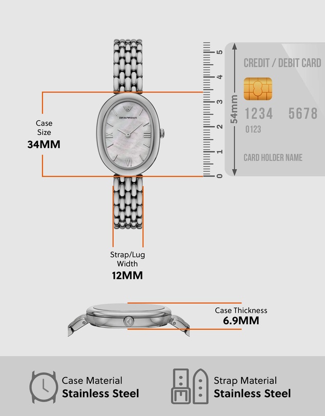 Emporio Armani - Silver Tone Analogue Watch