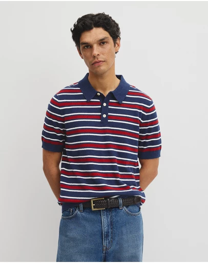 Country Road - Boucle Stripe Knit Polo