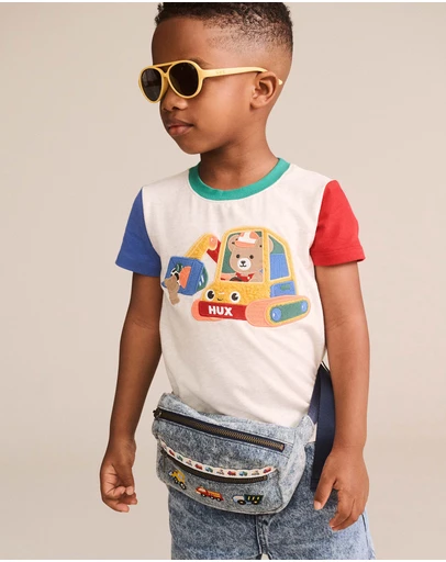 Huxbaby - Excavator Hux Spliced Tee - Babies-Kids