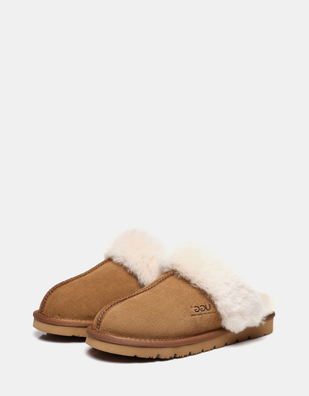 EVERAU - Australian Shepherd Ugg Muffin Slipper Cow Suede Upper House Shoes