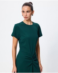 Tussah - Sophia Crew Neck Ruched Detail Midi Dress
